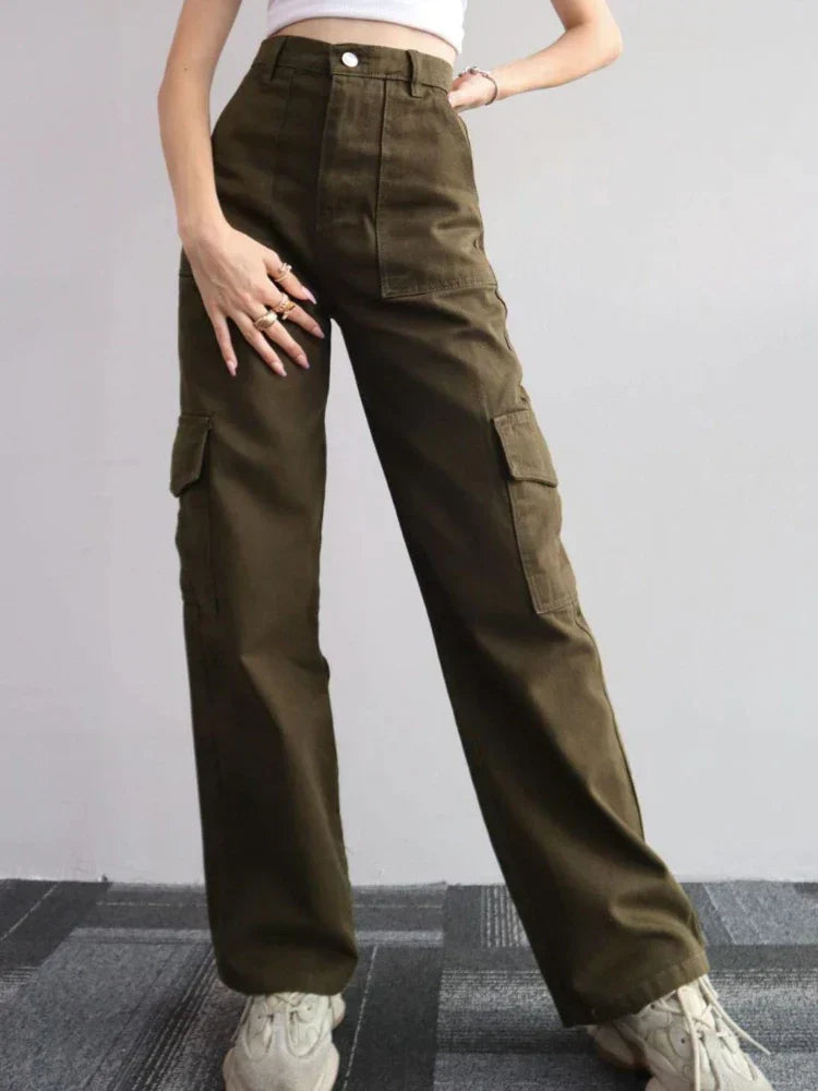 Beverley® | Vintage High Waist Cargo Pants With Straight Legs