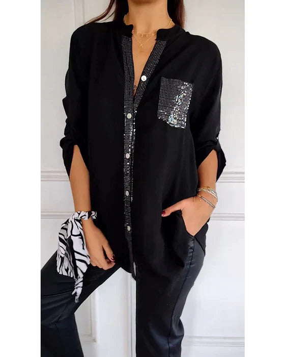 Begoña® | Fashionable Women'S Blouse With Sequin Pocket