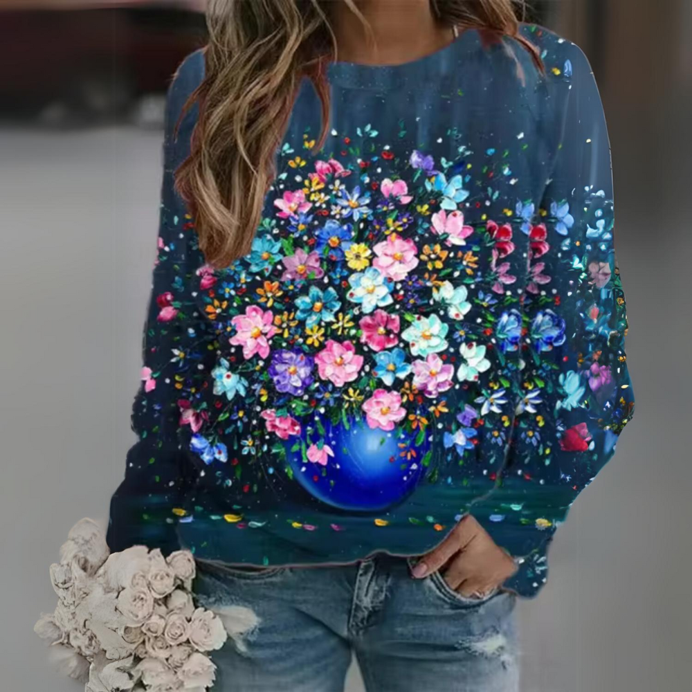 Bianca® | Casual, floral long-sleeved shirt