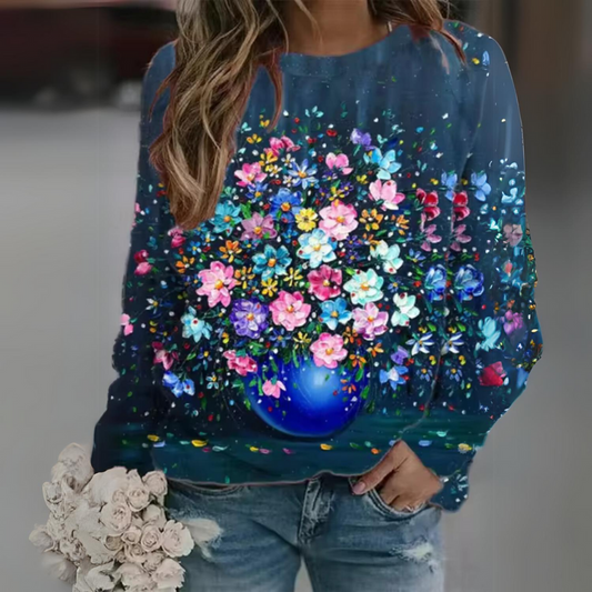 Bianca® | Casual, floral long-sleeved shirt