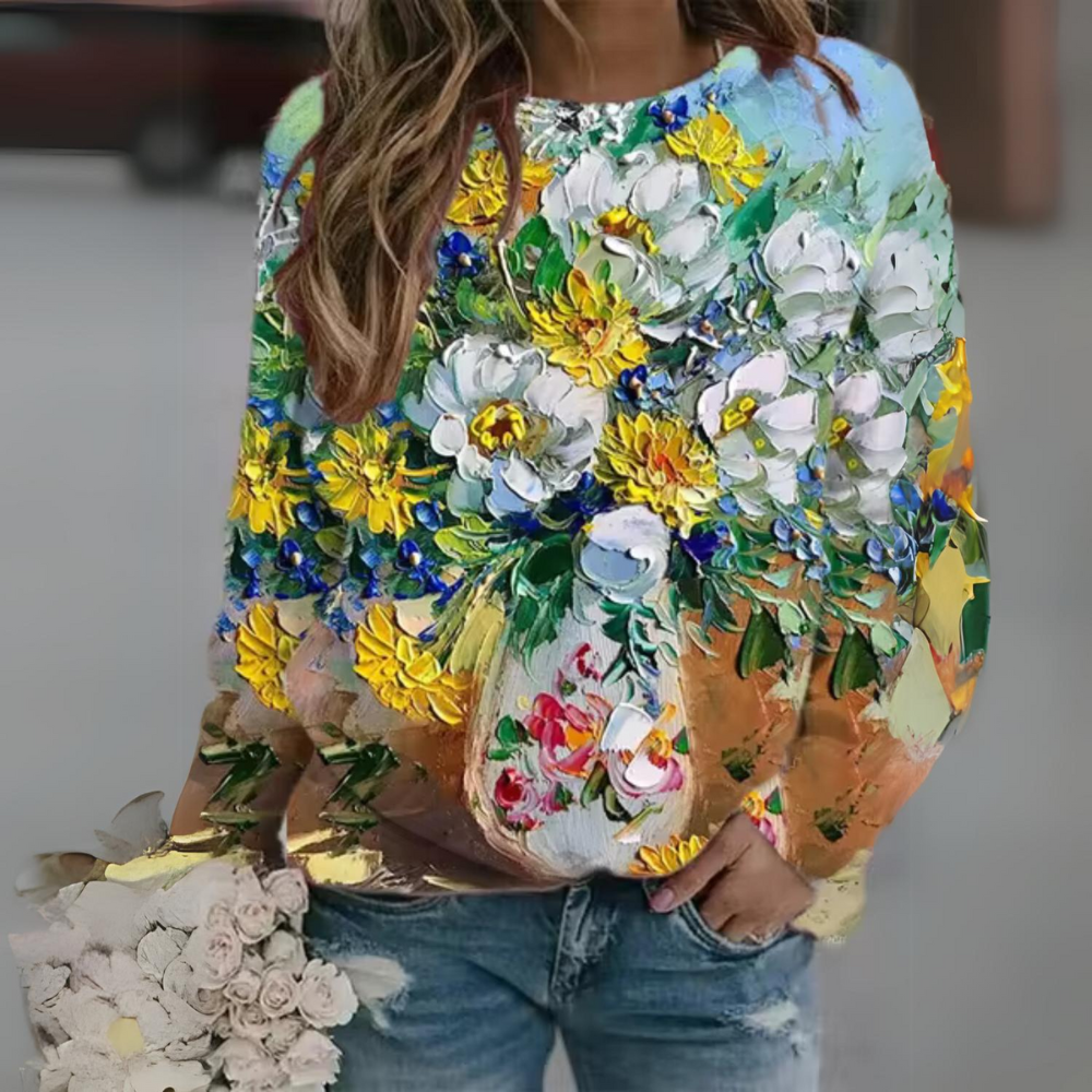 Bianca® | Casual, floral long-sleeved shirt