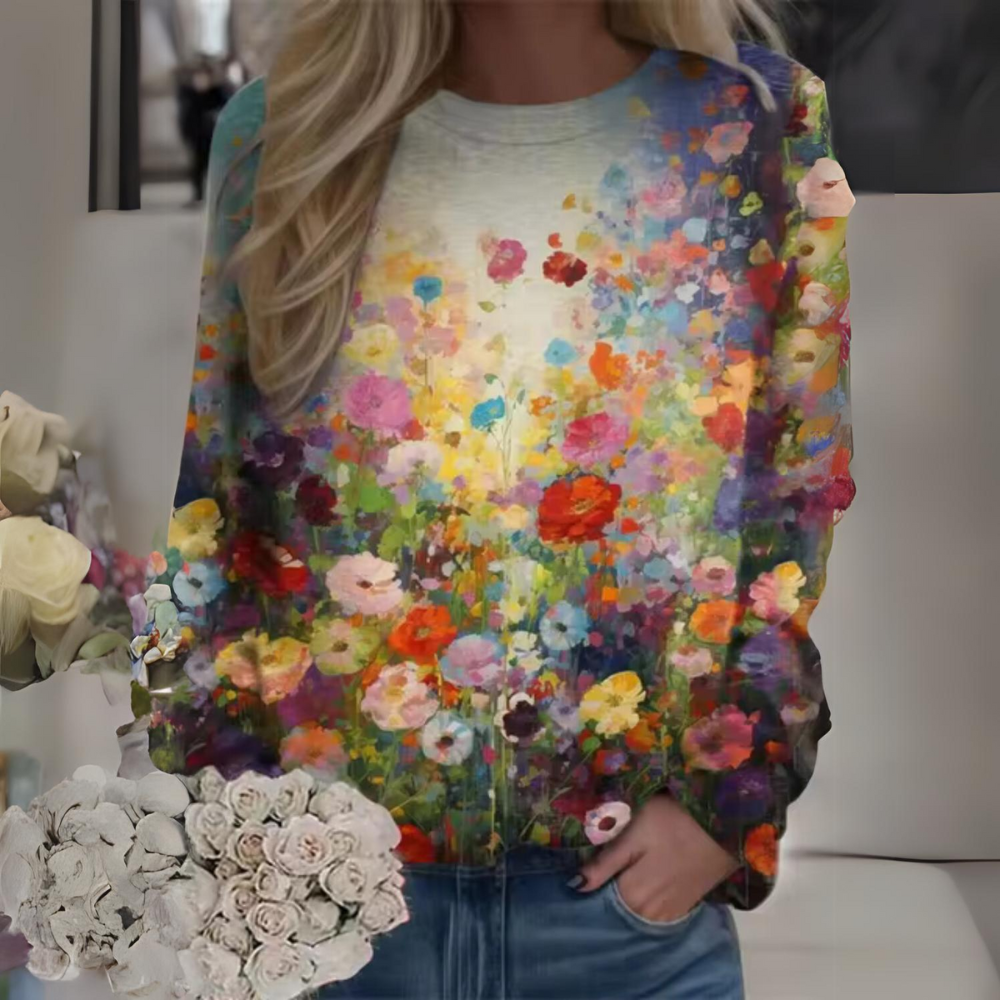 Bianca® | Casual, floral long-sleeved shirt