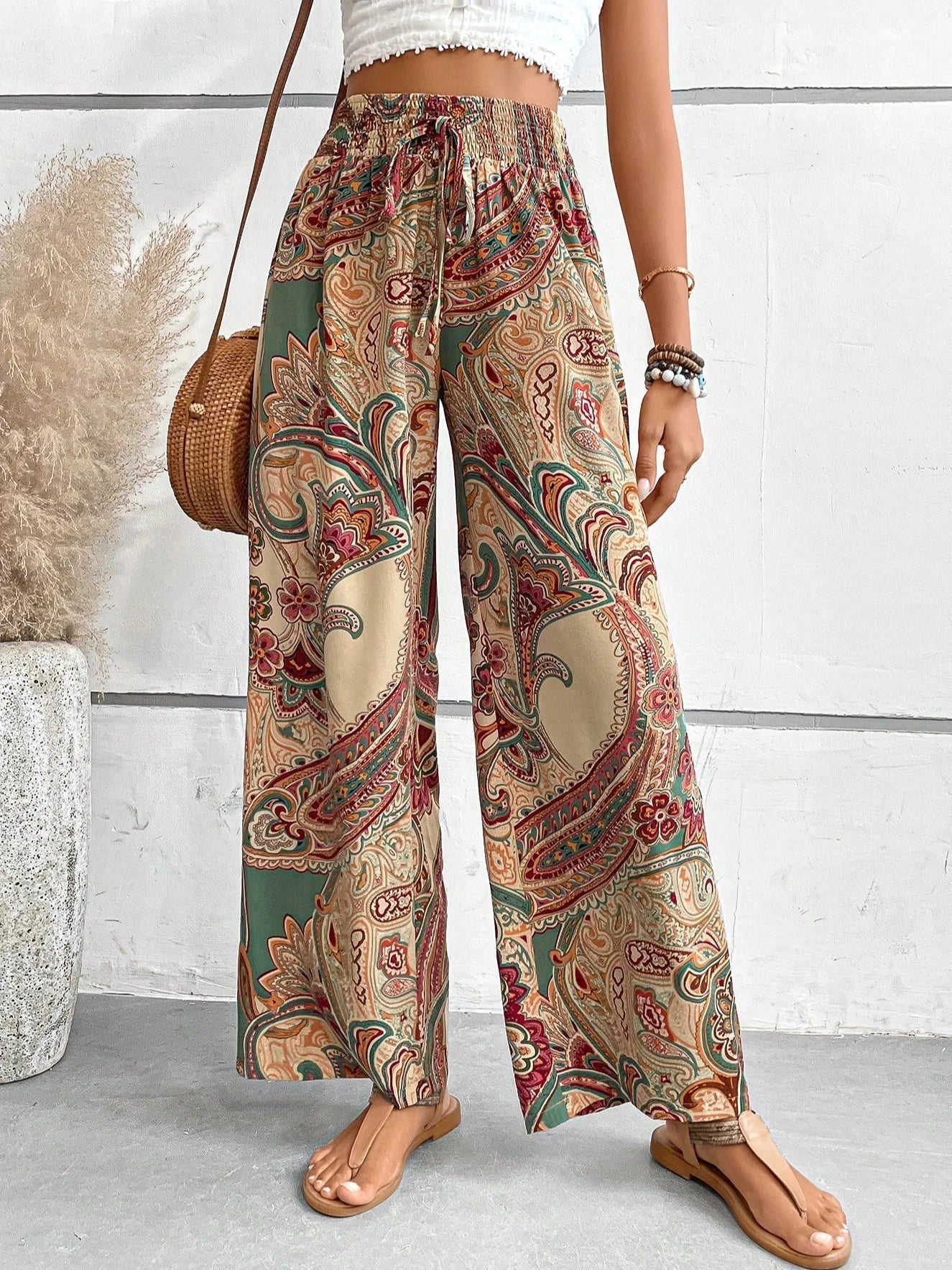 Dafne | Women's printed wide leg pants