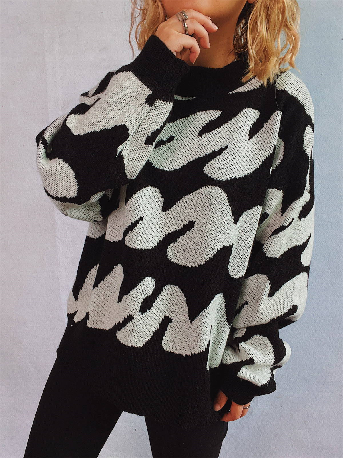 Anita® | Contrasting long-sleeved sweater with a crew neck