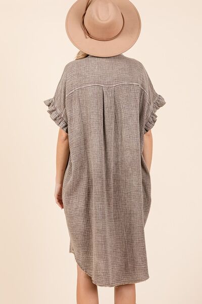 Brenda® | Mini cotton gauze shirt dress