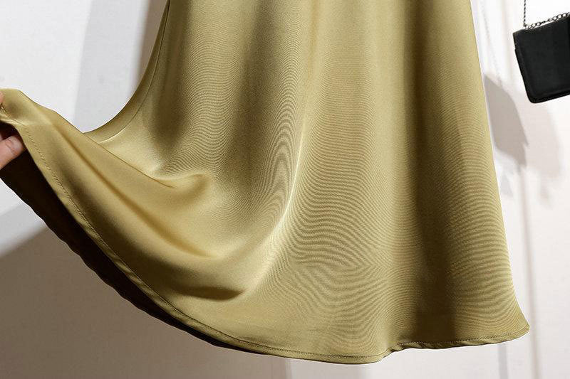 Coralie® | Trendy striped satin A-line skirt for women