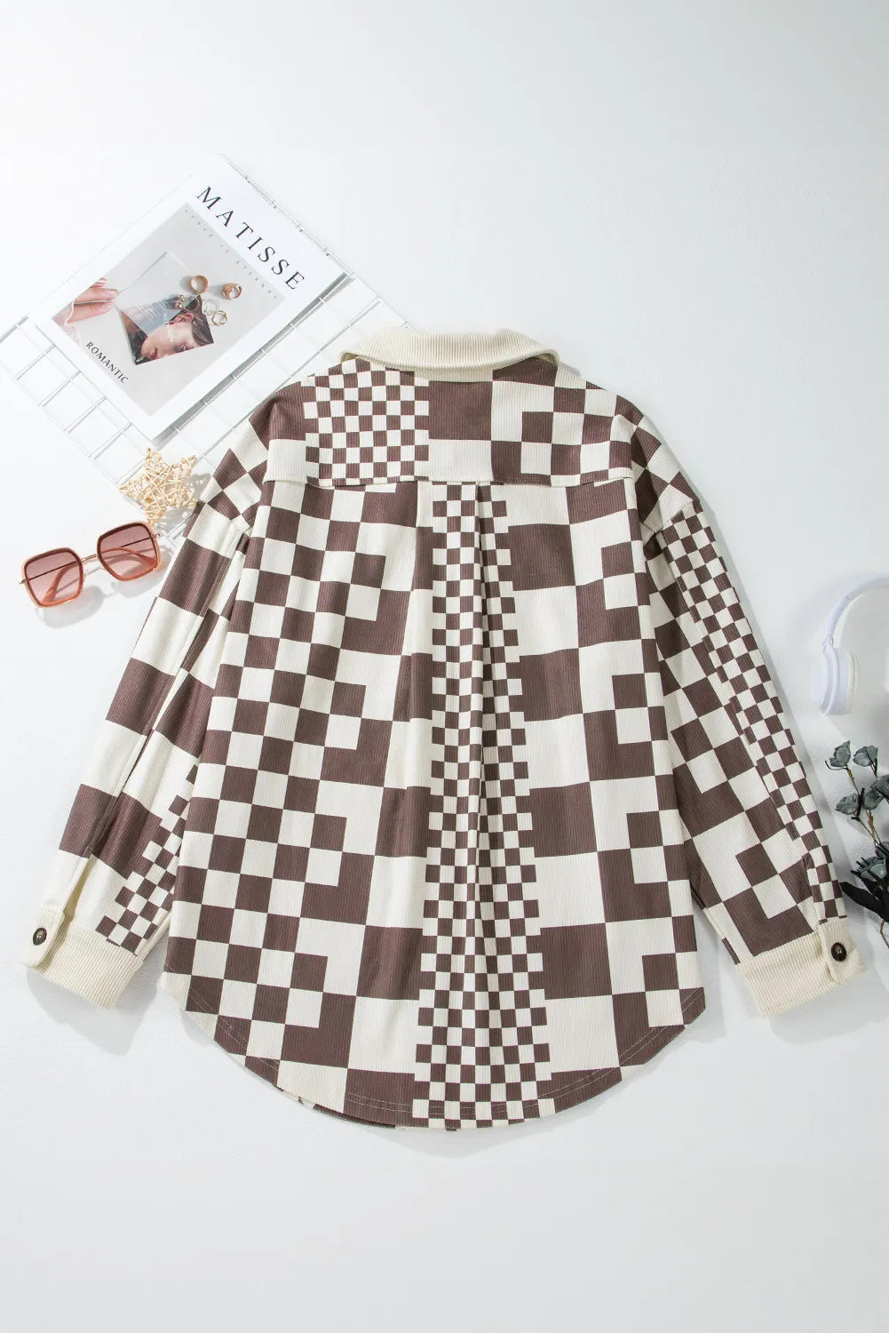 Ariadna® | Checked button-down jacket with pockets and long sleeves