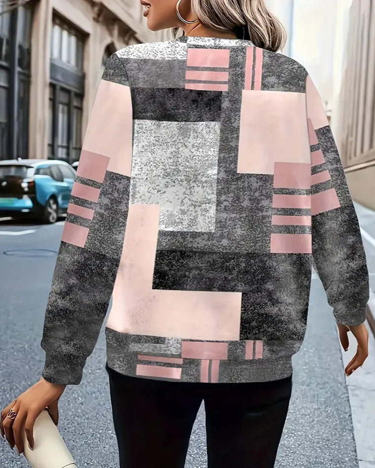 Adriana® | Printed half zip top