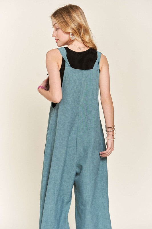 Amelie® | Jumpsuit with knotted wide straps and wide legs