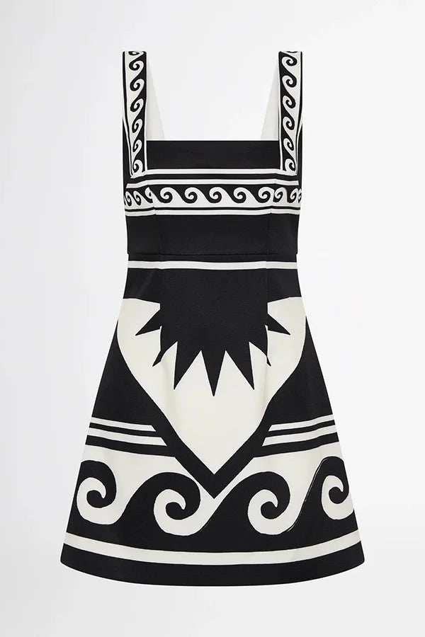 Carolina® | At The Coast Unique printed square neck sleeveless mini dress