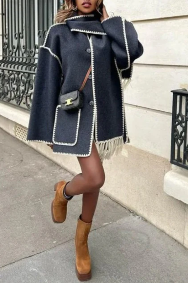Bianca® | Scarf-Neckline Felt Woolen Coat