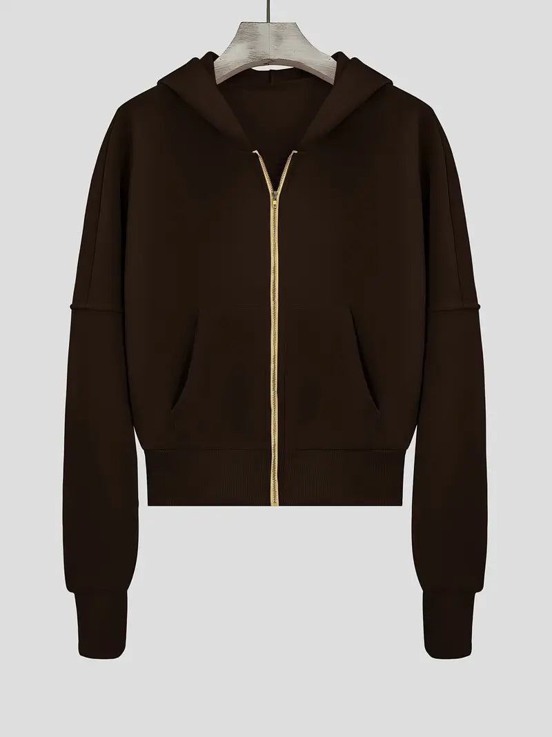Carmela® | Short zip-up cotton hoodie