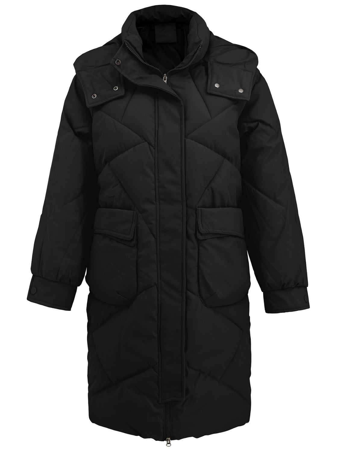Avelina® | Long-sleeved winter coat with hood and pockets