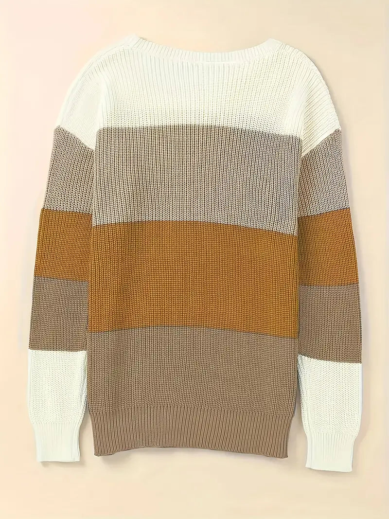 Delia® | Colorful knitted crew neck sweater