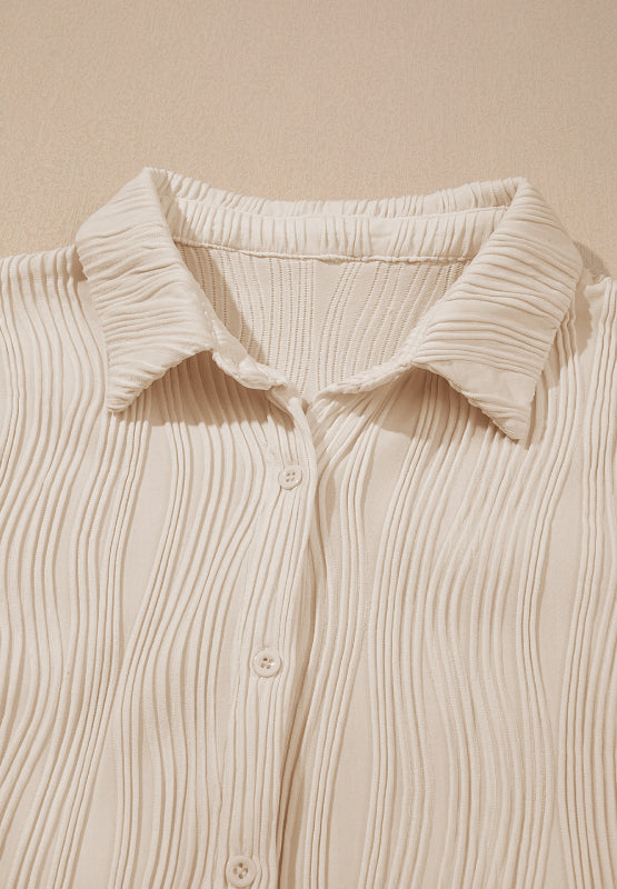 Basilisa | Long sleeve button down shirt with a structured collar and collar