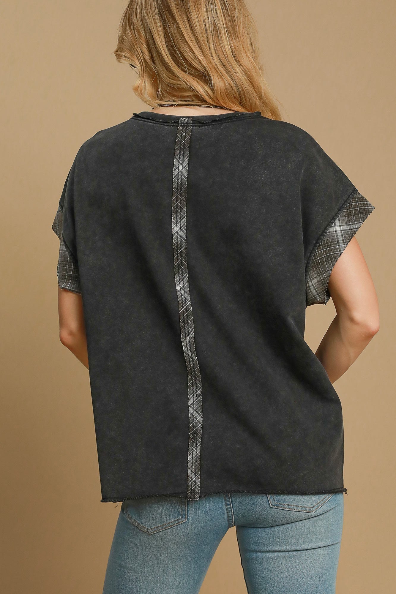 Antonia® | French terry top with peace appliqué and crew neck