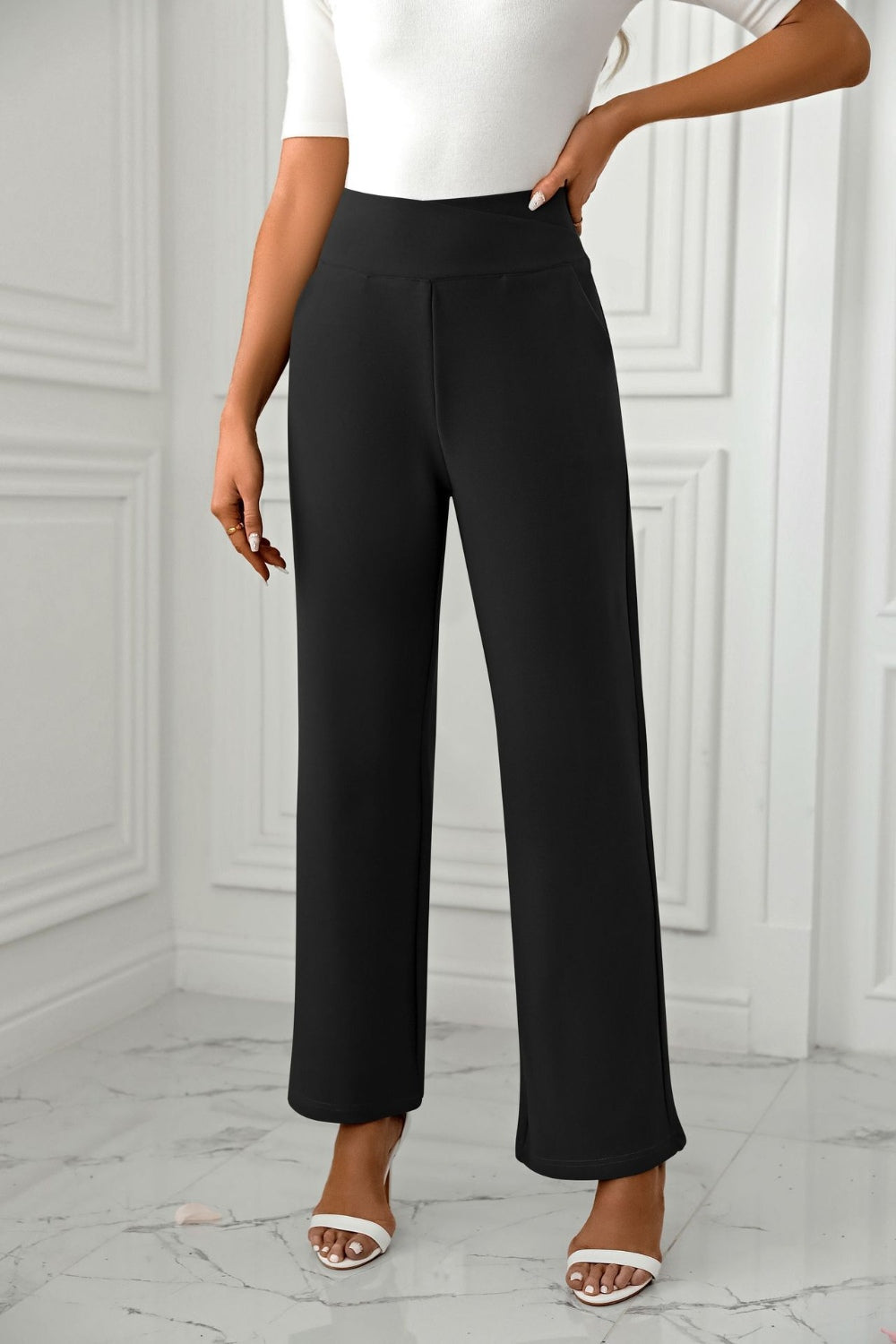 Ava® | Straight leg trousers with high waist