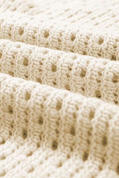 Ava® | Openwork, long-sleeved sweater with a color block design