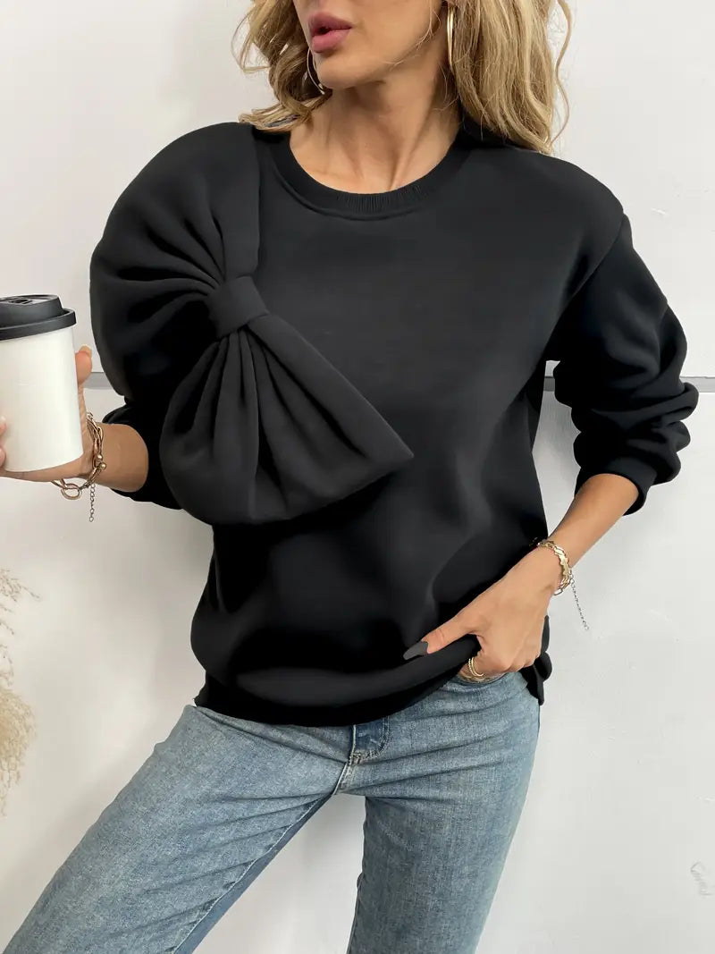 Blythe® | Oversized cotton sweater with bow