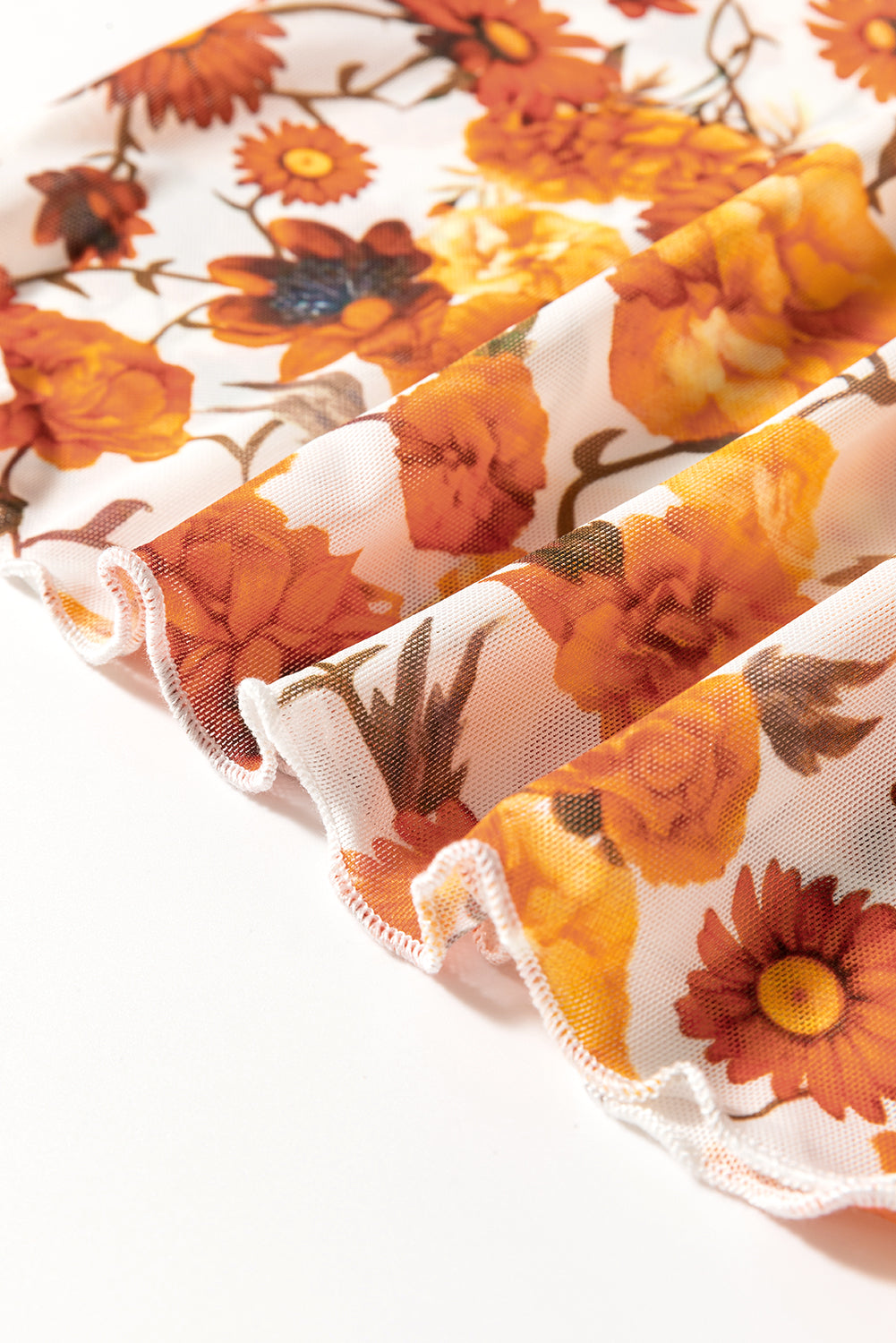 Beatriz® | Printed top with stand-up collar and flared sleeves