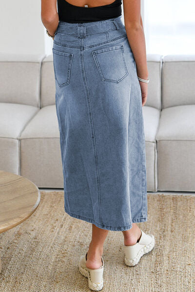 Beatriz® | Knotted denim skirt with slit