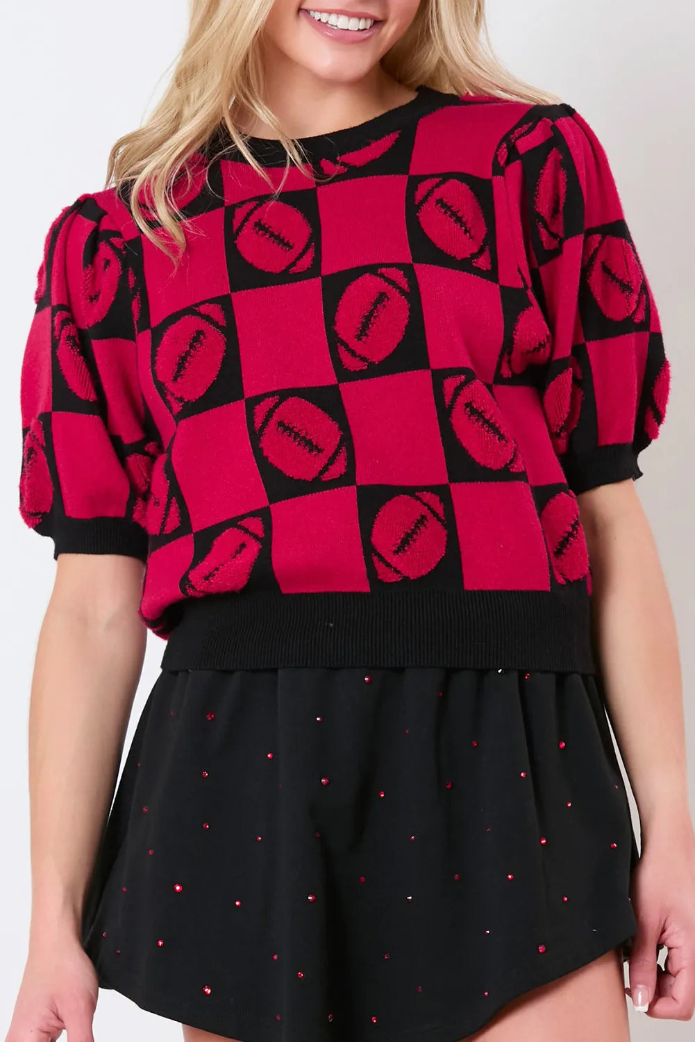 Annika® | Football sweater with a crew neck and short sleeves