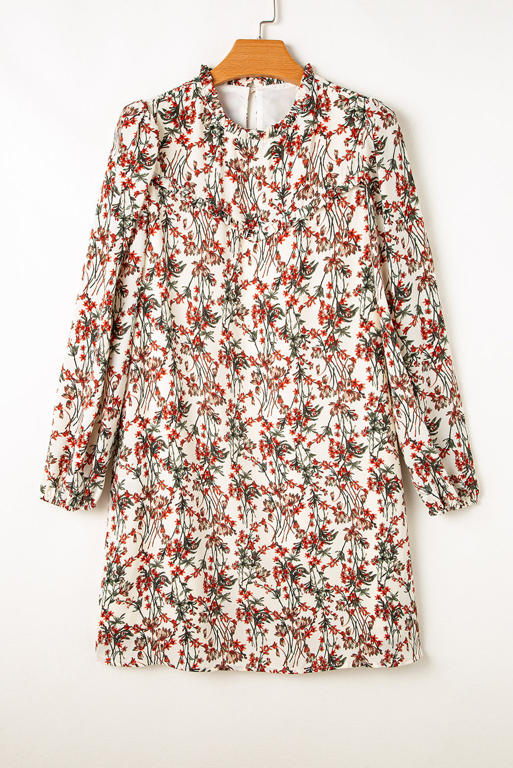 Alma® | Floral long sleeve dress with a crew neck