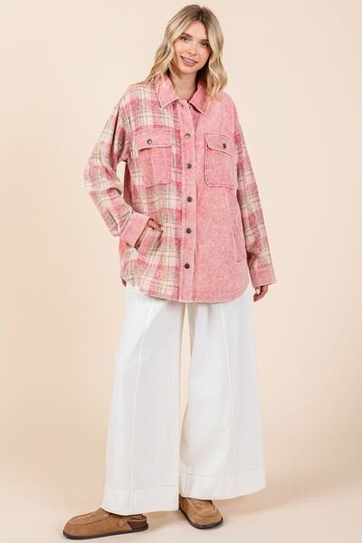 Carla® | Checked jacket with button placket and dropped shoulders