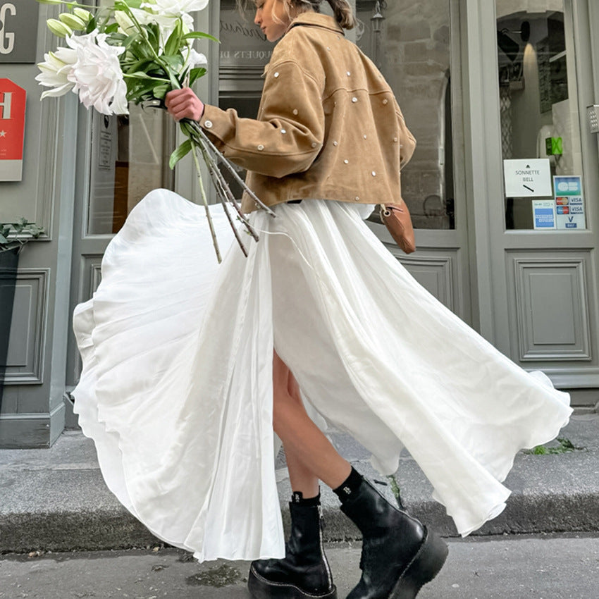 Brielle® | Trendy, airy satin maxi skirt for women