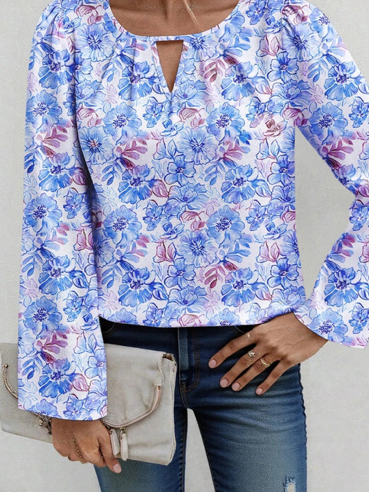 Amara® | Chic Floral Print Long-Sleeved Blouse