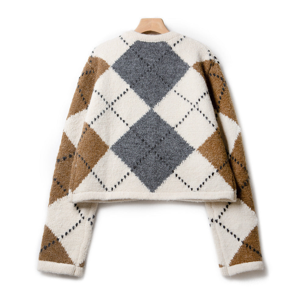 Blythe® | Women's alpaca knit cardigan in a geometric design