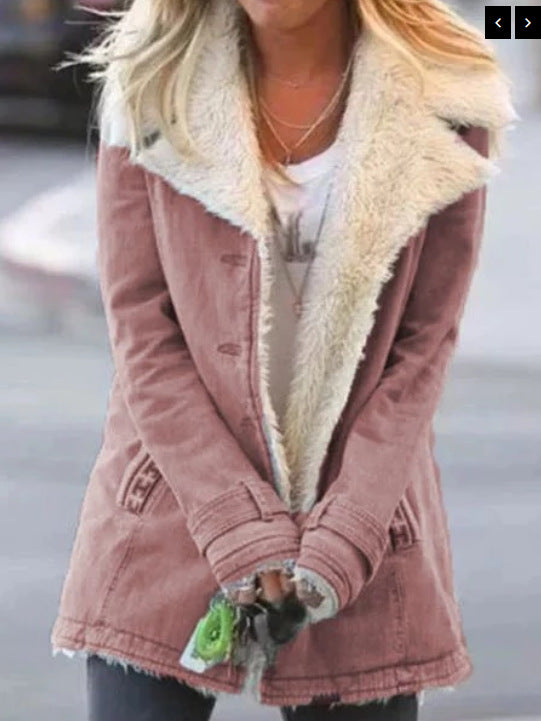 Antonella® | Long Sleeve Solid Color Lapel Outerwear