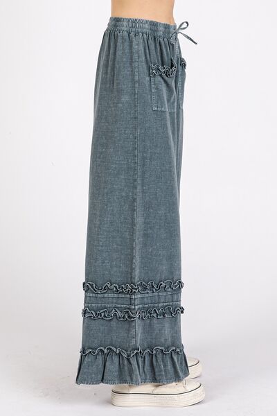 Alana® | Wide-leg trousers with ruffled pockets