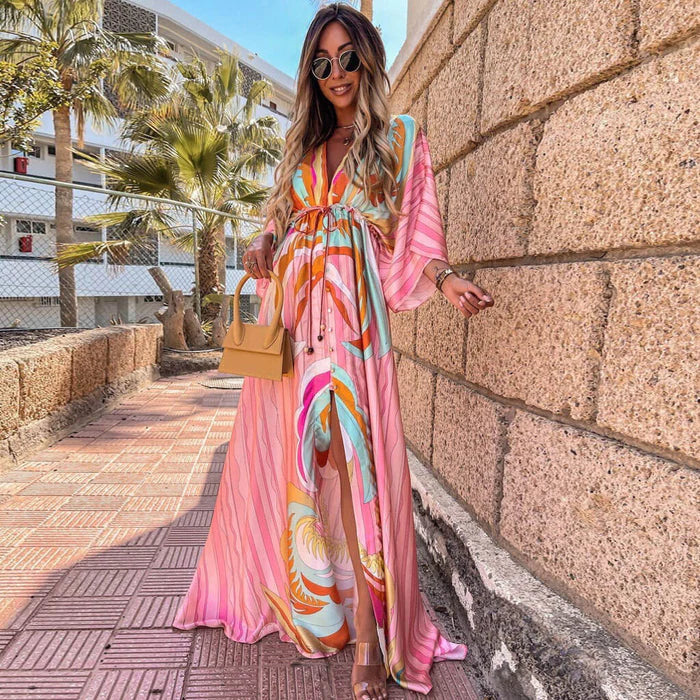 Marilyn | Colorful Maxi Dress with Graphic Print