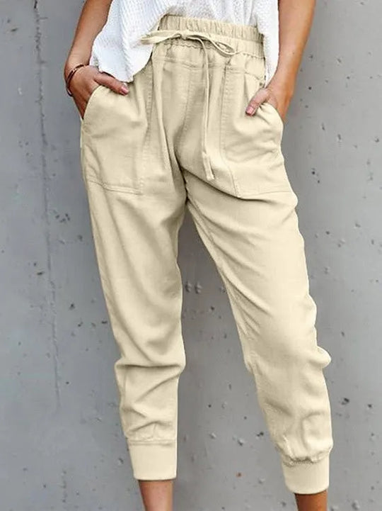 Beatriz® | Lightweight Cotton Blend Linen Trousers For Women