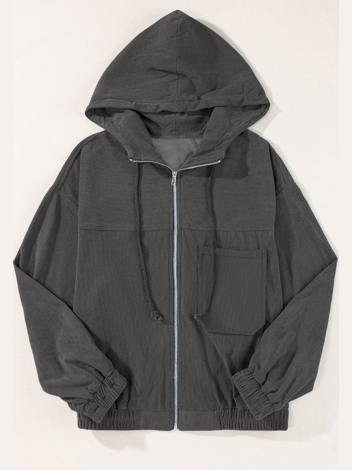 Edith® | Long sleeve hooded jacket with drawstring and zip fastening