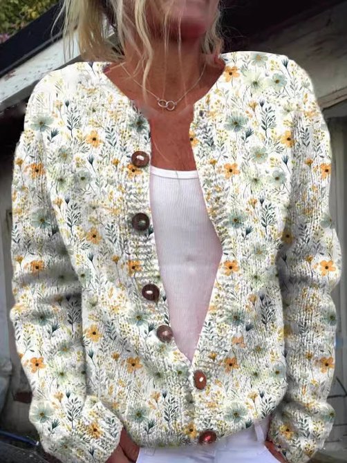 Cinthia® | Cardigan with a floral motif