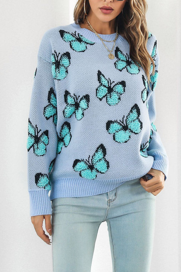 Elena® | Three-dimensional butterfly women's loose autumn and winter long-sleeved sweater