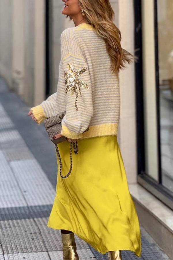 Consuelo® | Striped/sequin sweater