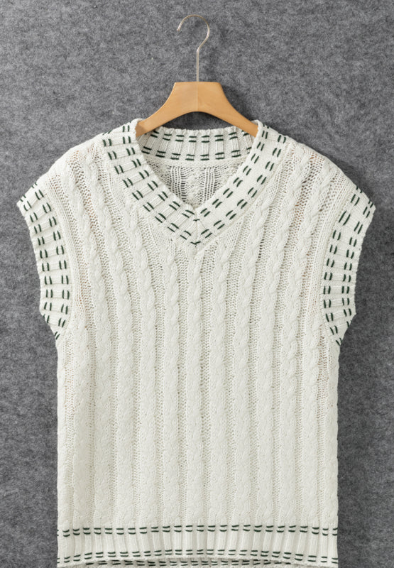 Carolina® | Cable knit V-neck sweater vest