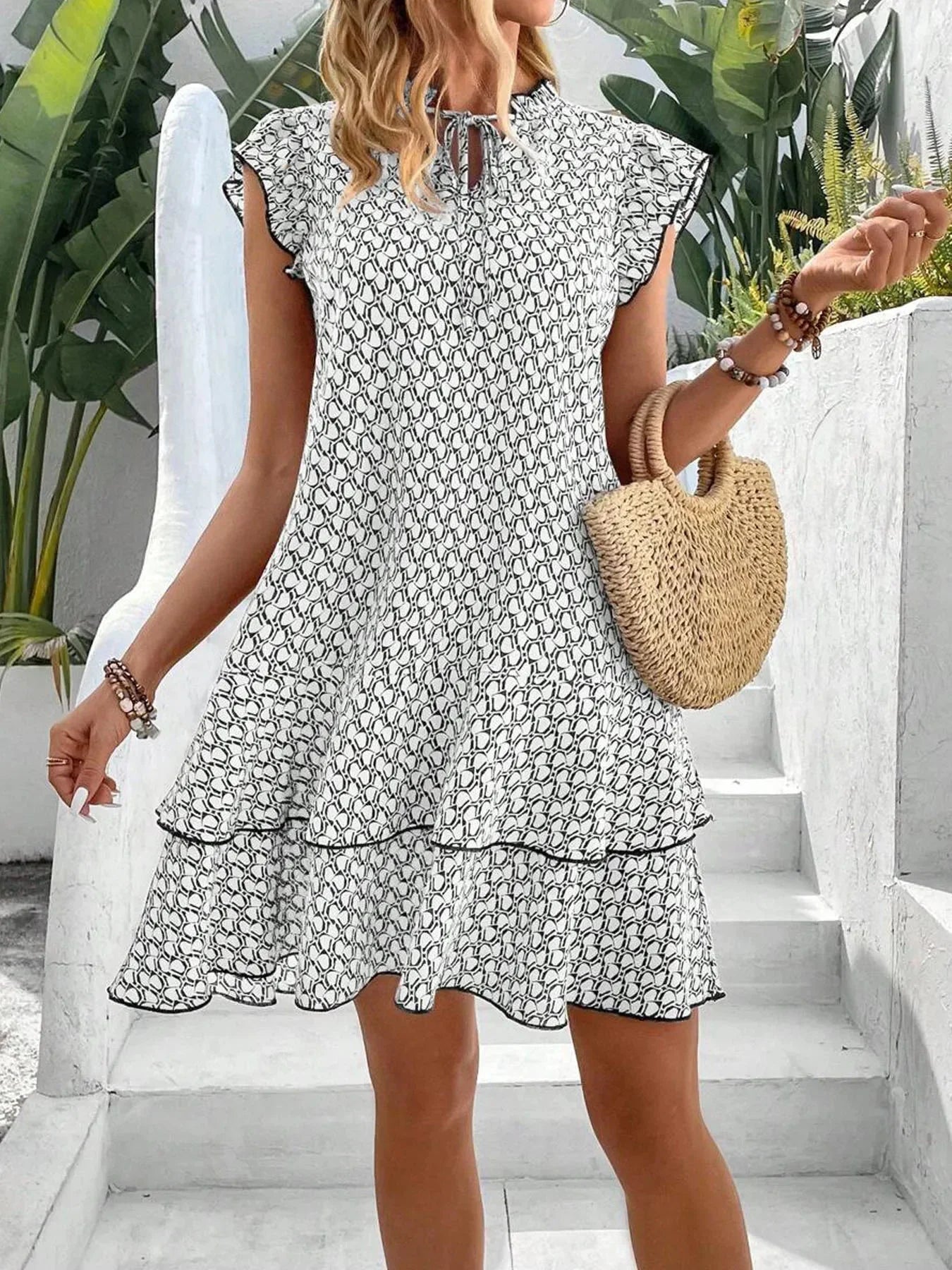 Anastasia® | Elegant Women'S Dress With Ruffles And Tie Collar
