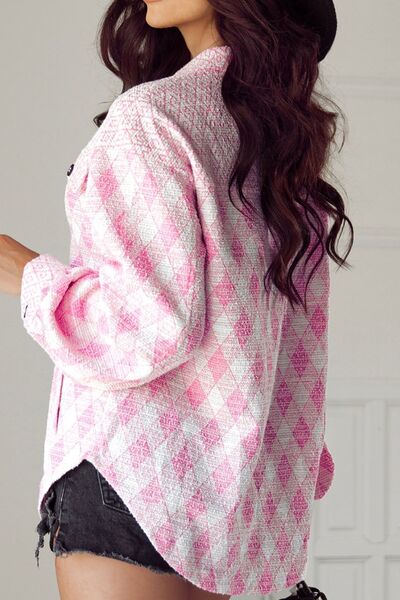 Bella® | Structured flap pocket jacket with geometric print