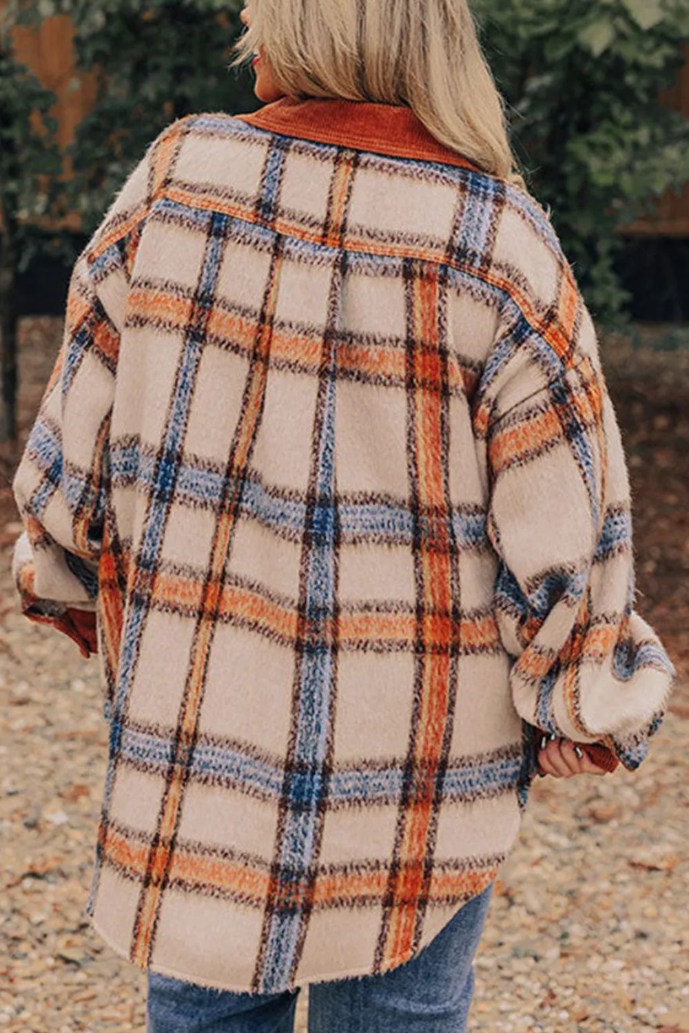 Damaris® | Oversized checked button-down jacket