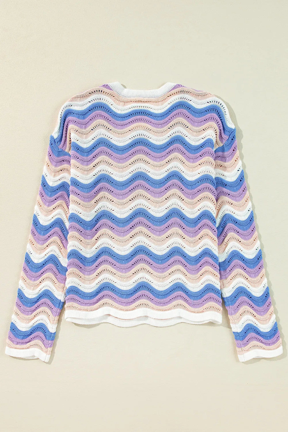 Elisa® | Long-sleeved sweater with contrasting wavy stripe