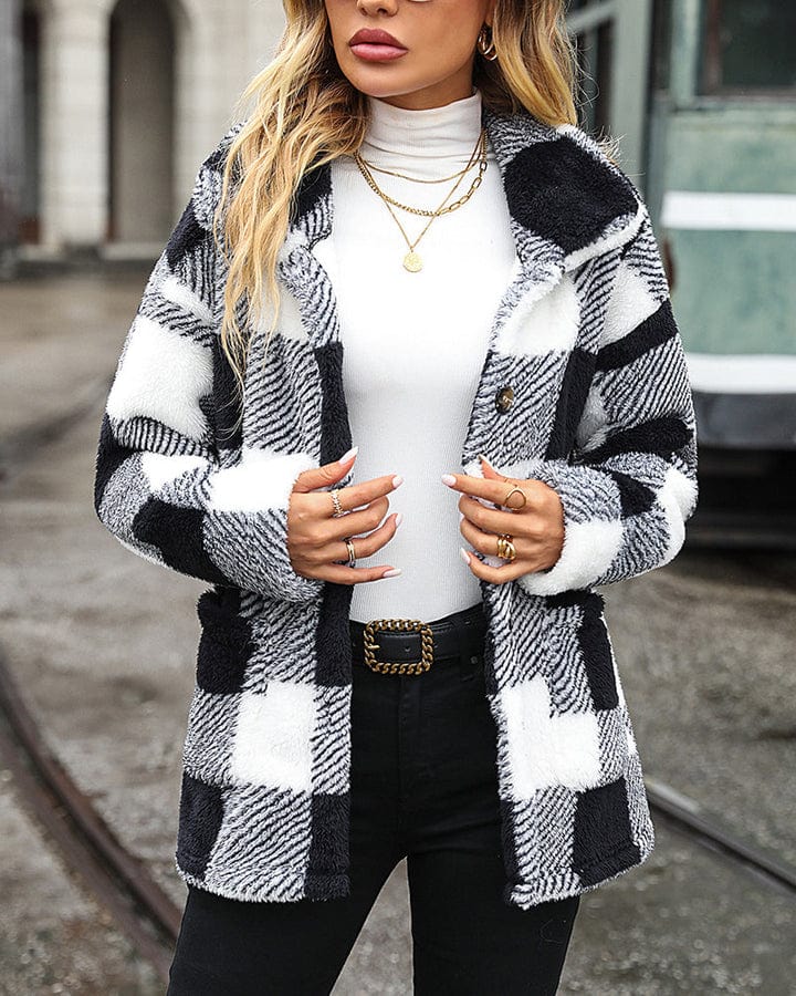 Cristina | Checked button up jacket for women