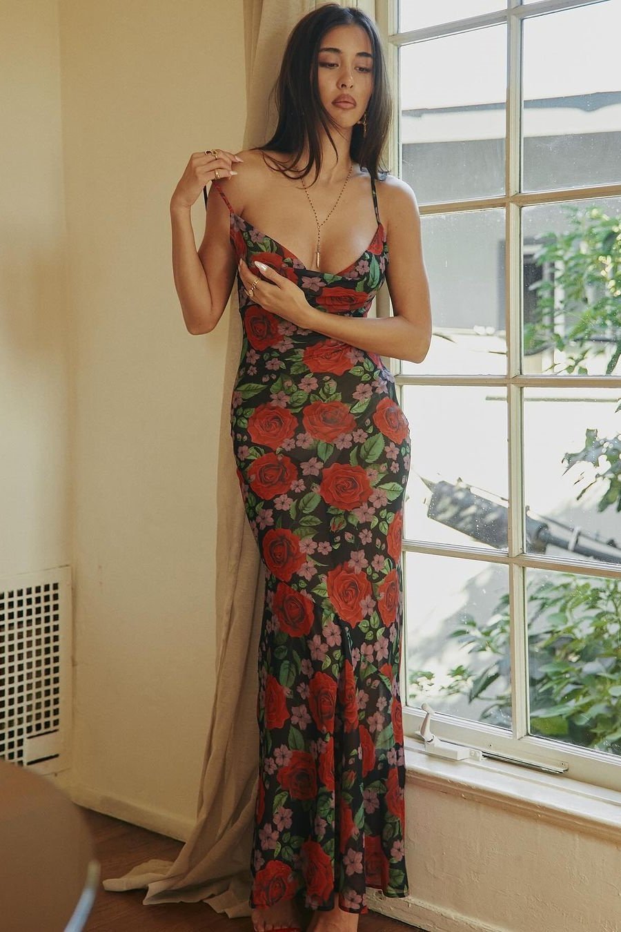 Denise® | Maxi slip dress with floral pattern