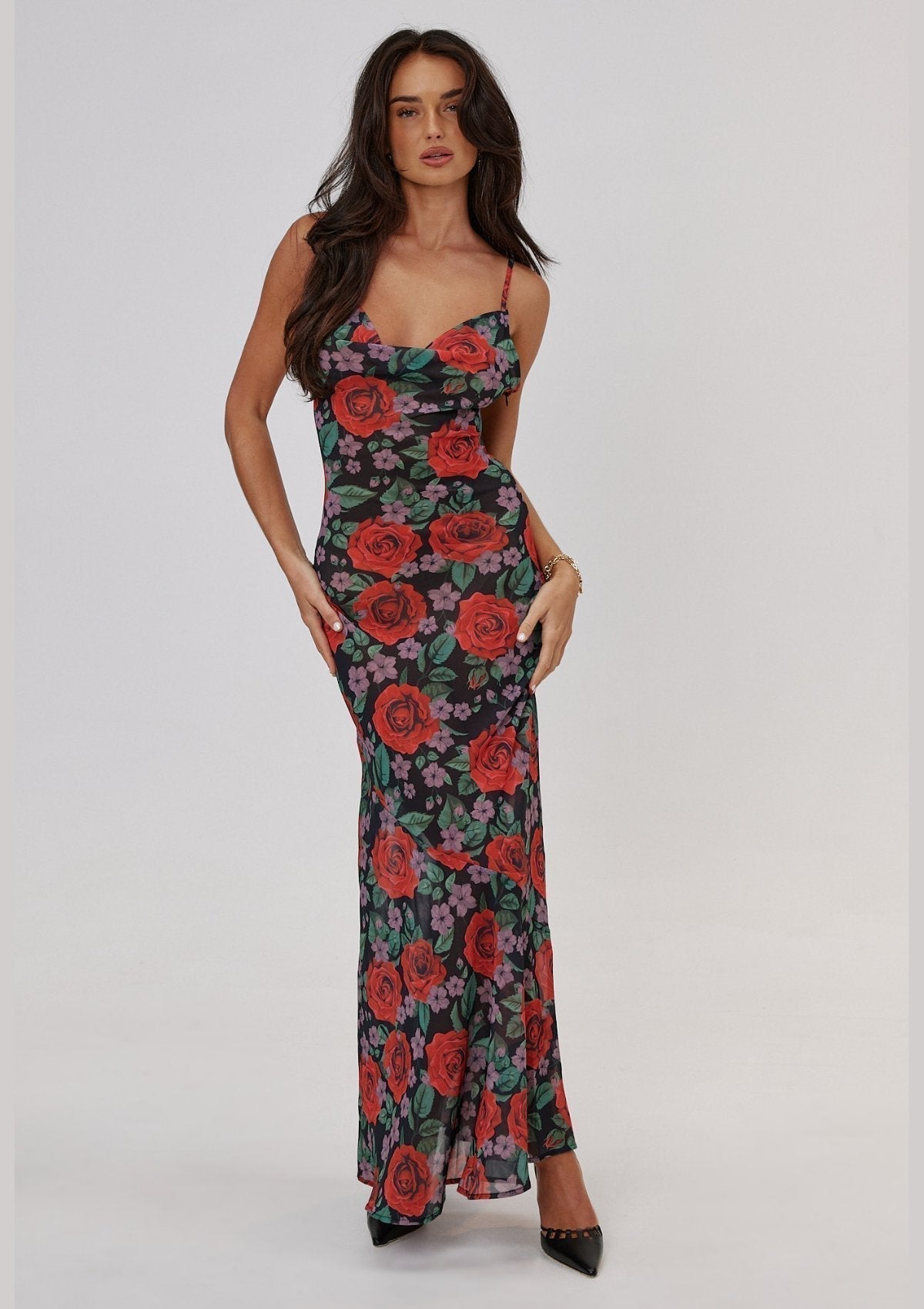 Denise® | Maxi slip dress with floral pattern