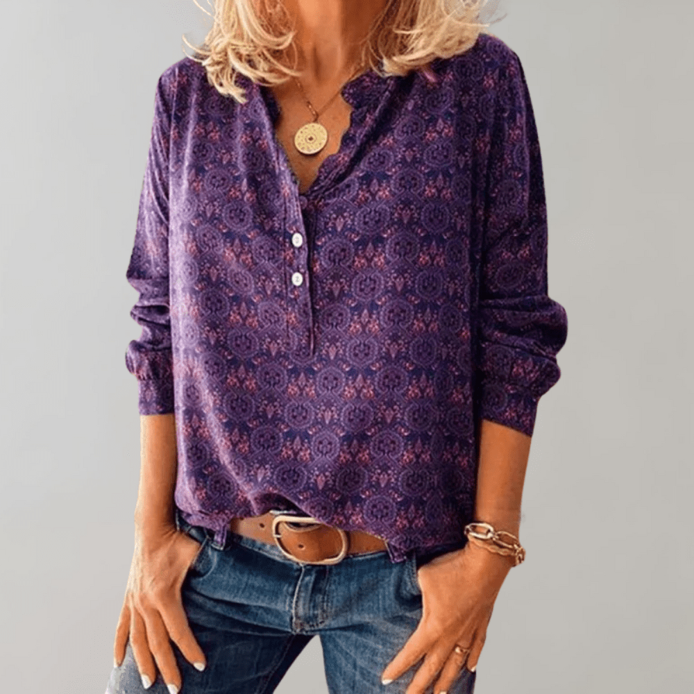 Celia® | Elegant Vintage Cotton Blouse In A Classic Style