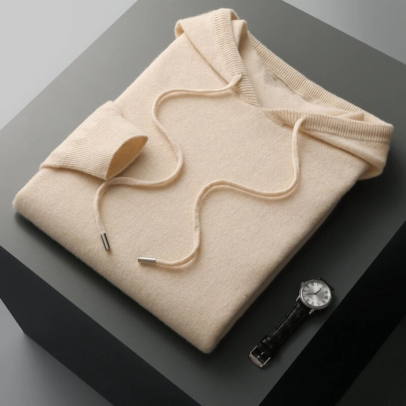 Theo | Men's Drawstring Knit Hoodie Sweater