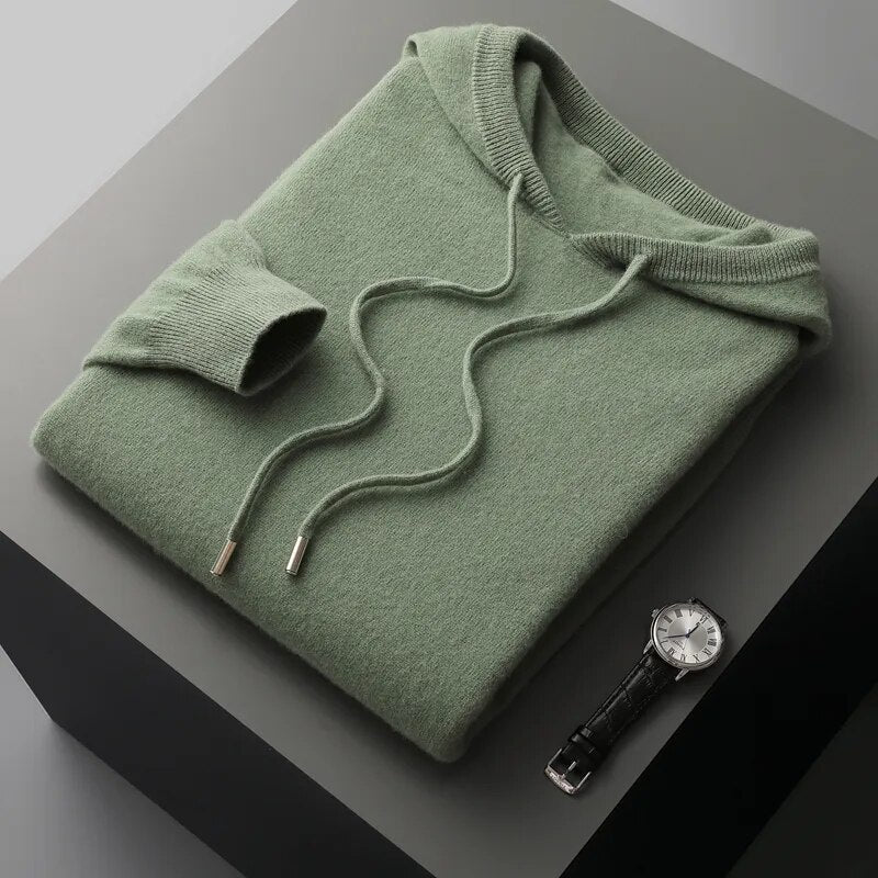 Theo | Men's Drawstring Knit Hoodie Sweater